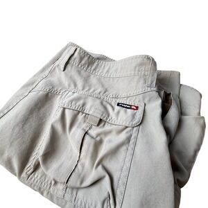 Tony Hawk Mens Khaki Tan Cargo Shorts Size 36 Polyester Skate Utility Casual